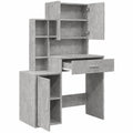Schminktisch – 80 × 35 × 132 cm, mit Schubladen, aus Holzwerkstoff, Betongrau, für Schlafzimmer