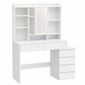 Schminktisch – 40 × 117,5 × 145 cm, moderner Stil, mit LED-Beleuchtung, mit Schubladen, mit Ablagen