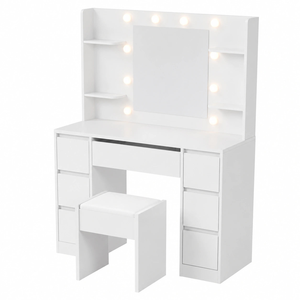 Schminktisch – moderner Stil, mit Stauraum, mit LED-Beleuchtung, mit Schubladen
