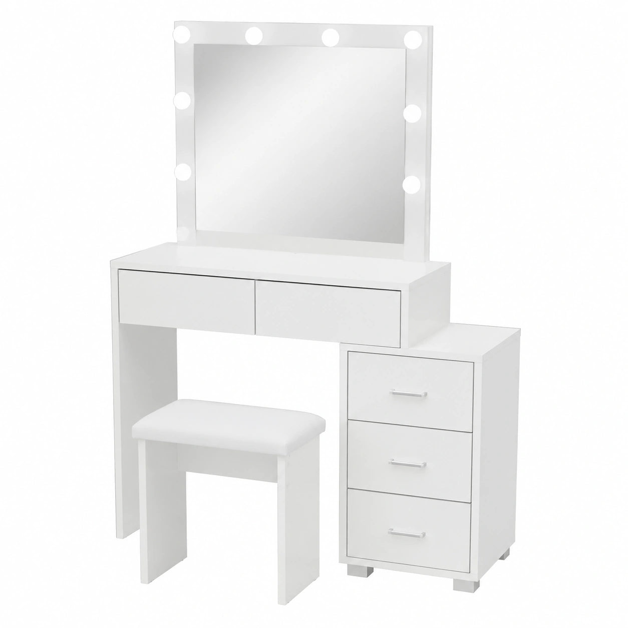 Schminktisch – 80 × 40 × 135 cm, mit Schubladen, für Wohnzimmer und Schlafzimmer