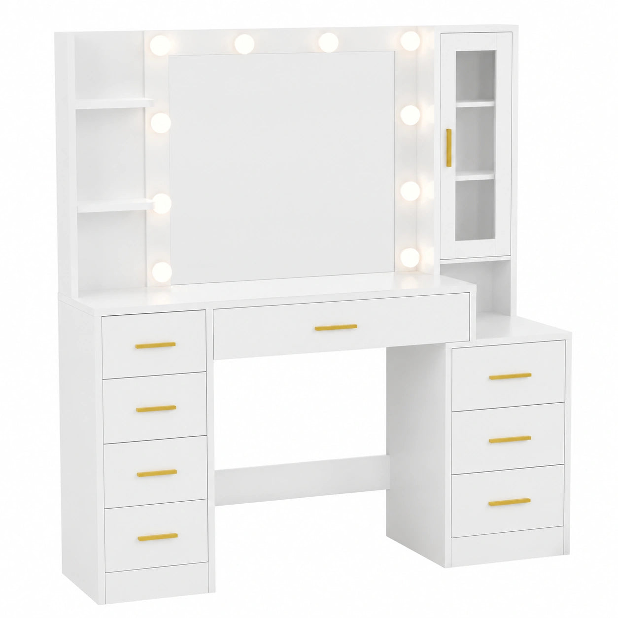 Schminktisch – moderner Stil, mit LED-Beleuchtung, mit Schubladen