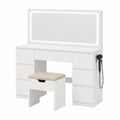 Schminktisch – 115 × 40 × 139 cm, mit LED-Beleuchtung, mit Schubladen