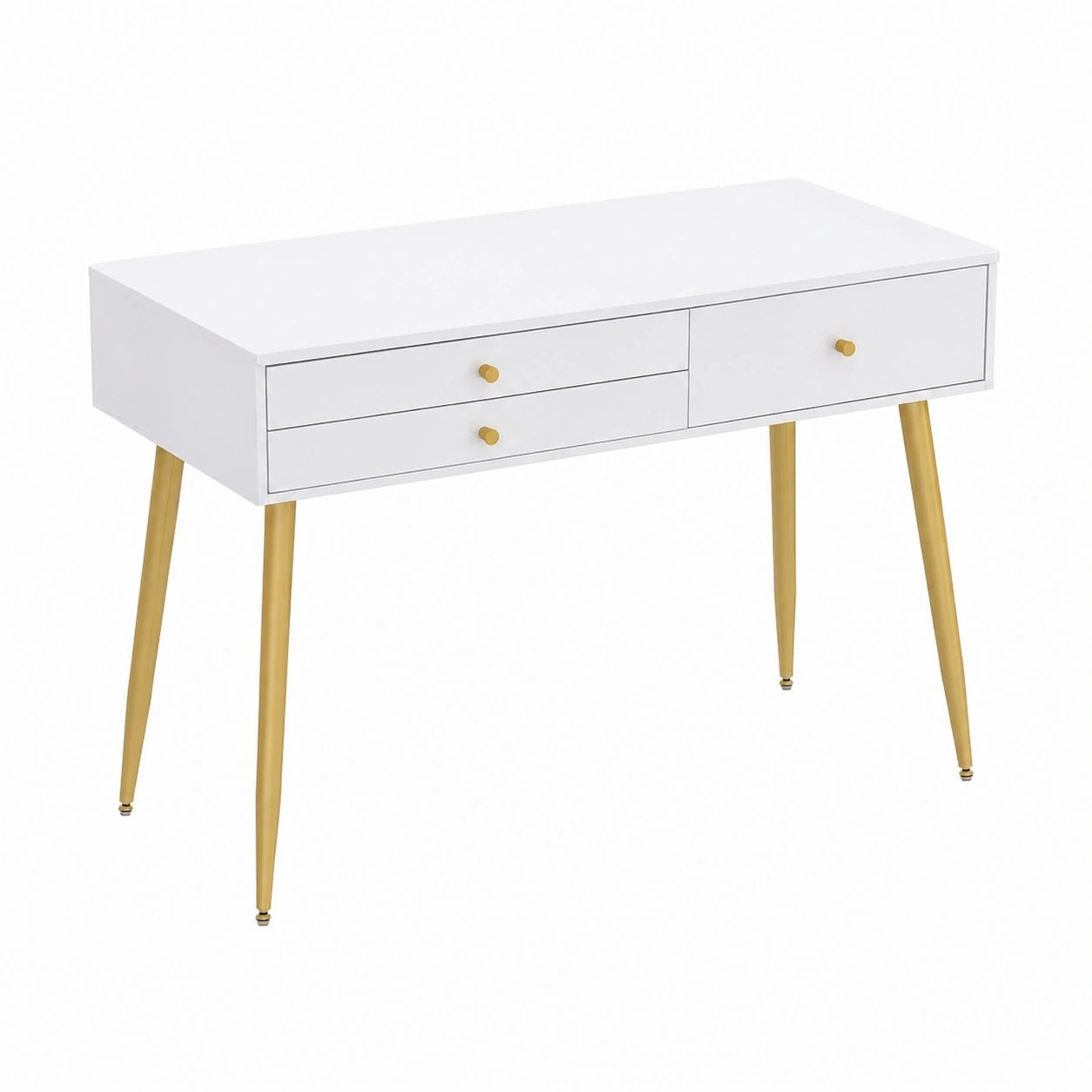 Schminktisch – 100 × 40 cm, moderner Stil, mit Schubladen, Gold, für Schlafzimmer