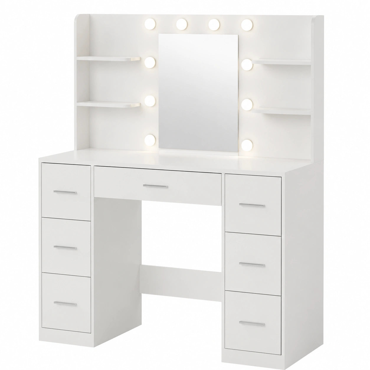 Schminktisch – moderner Stil, mit LED-Beleuchtung, mit Schubladen, mit Ablagen, für Schlafzimmer