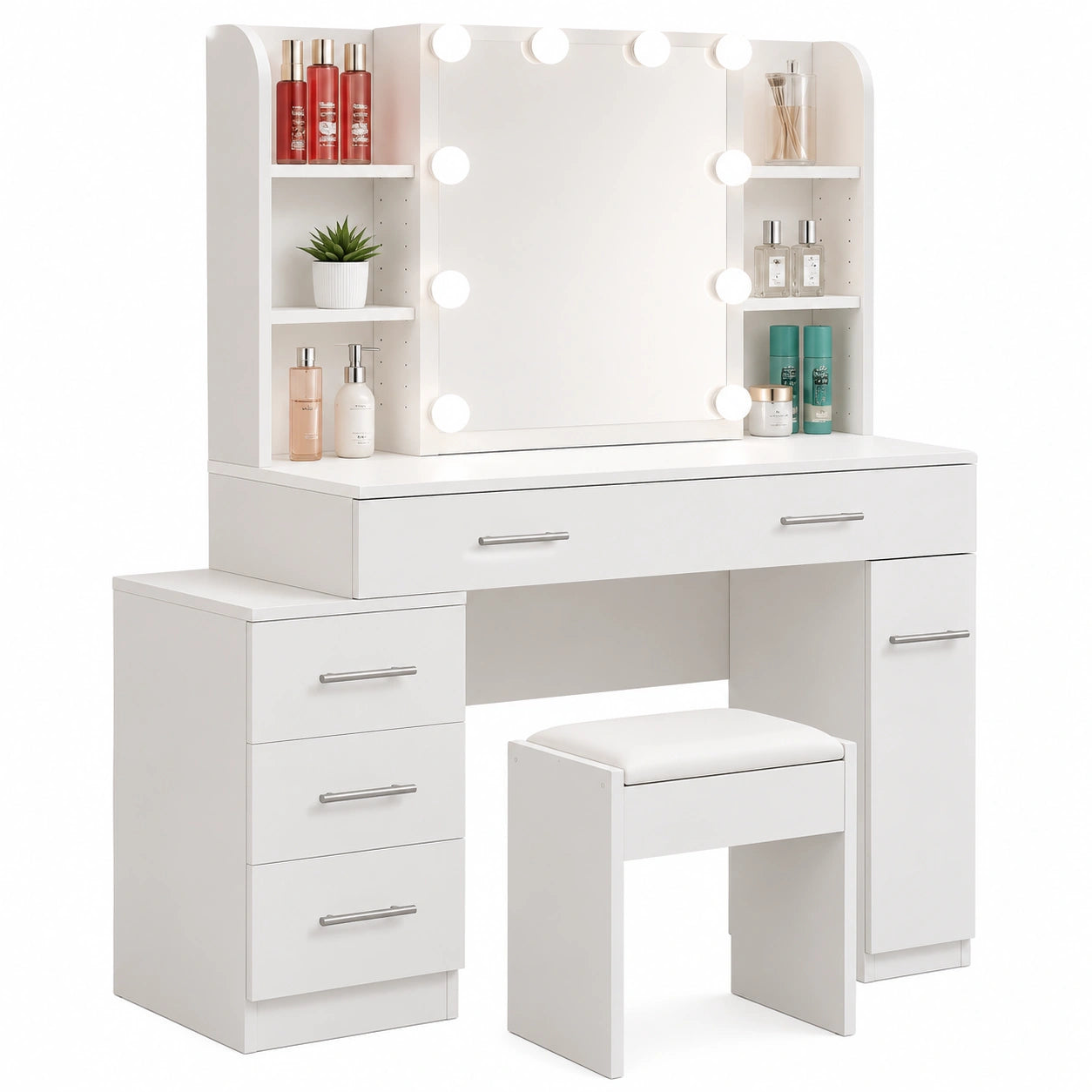 Schminktisch – 100 × 40 × 136 cm, moderner Stil, mit Schubladen, für Schlafzimmer