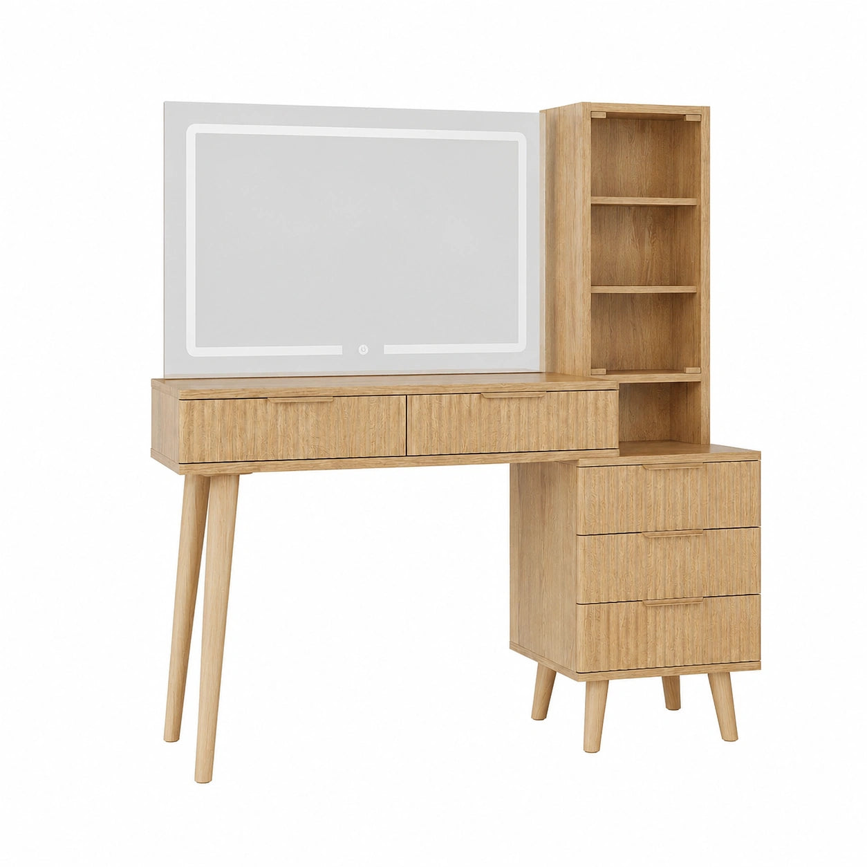 Schminktisch – 120 cm, moderner Stil, mit Schubladen, mit Ablagen, aus Glas